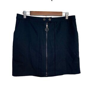 Naked Zebra Womens NWT Green O-Ring Full Zip Y2K Pockets Mini Skirt Large